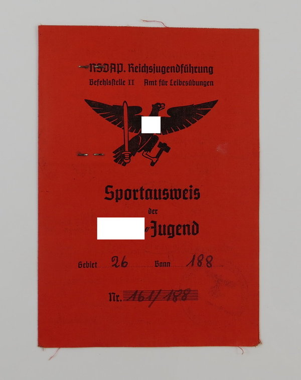 Sportausweis der Hitlerjugend, III. Reich, Original