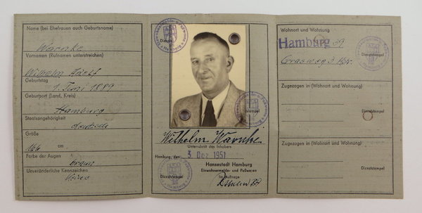 BRD, Personalausweis aus 205/Hamburg, 1956, ungültig, Original