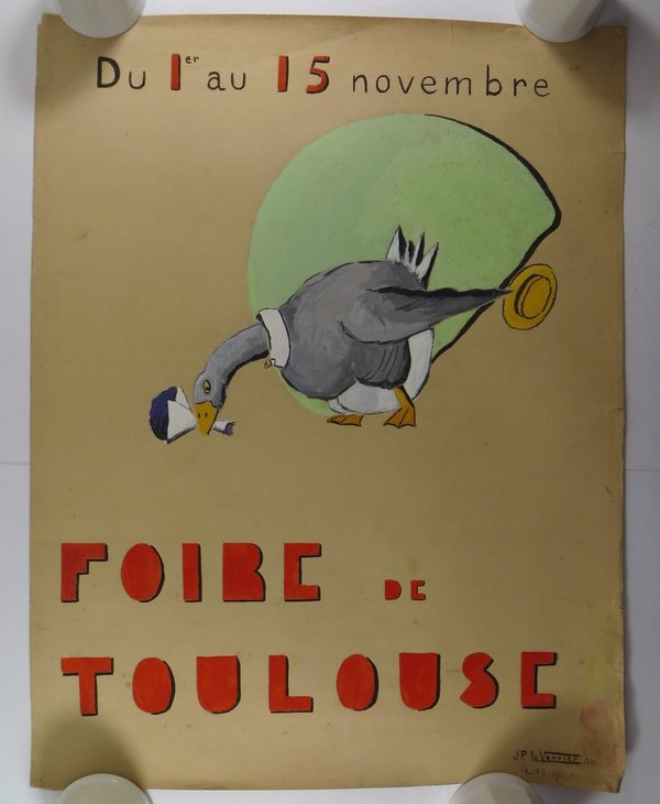 Frankreich, Plakat "Foire de Toulouse" von Jean-Paul le Verrier, 1940, Originalentwurf