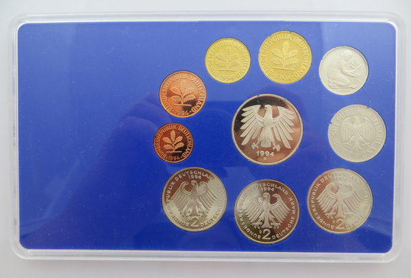 BRD, KMS Kursmünzensatz DM Deutsche Mark, 1994, D, München