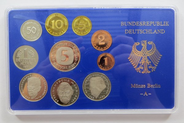 BRD, KMS Kursmünzensatz DM Deutsche Mark, 1991, A, Berlin