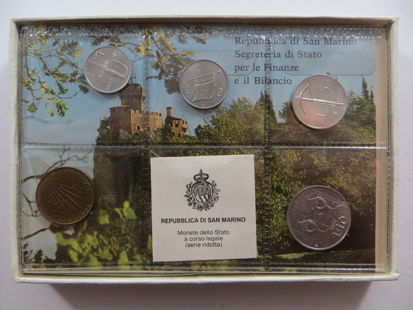 San Marino, Münzset 1979, 1 bis 20 Lira