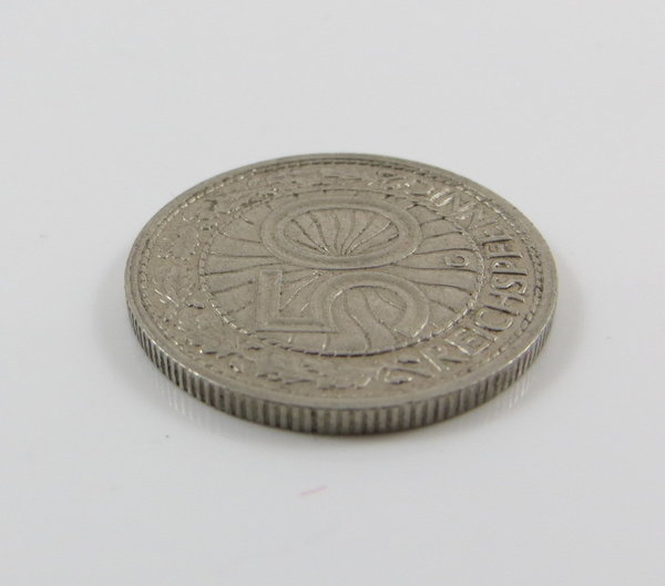 Weimarer Republik, 50 Pfennig Münze, 1933 G!! Jäger-324, sehr selten