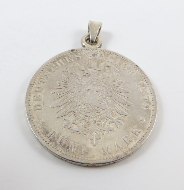 900er Silberanhänger, Preußen, 5 Mark, Wilhelm I