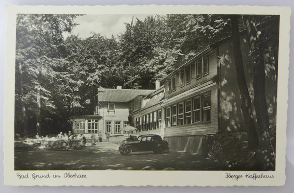 Foto, Postkarte, Bad Grund in Oberharz "Jberger Kaffeehaus", um 1930, Original