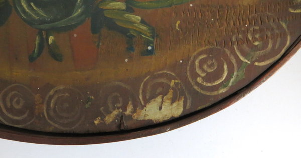 Antike Spanschachtel Handmalerei Spandose 19. Jh, Volkskunst