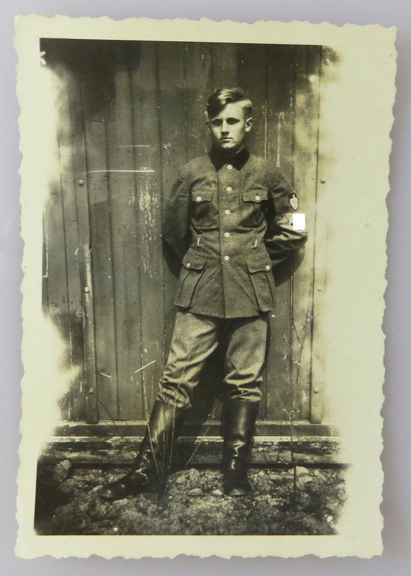 Fotos, 2 Stück, junger Mann beim Reichsarbeitsdienst, III. Reich, Original