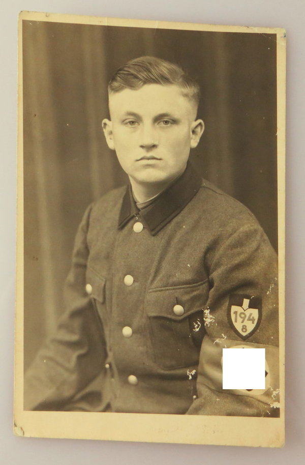 Fotos, 2 Stück, junger Mann beim Reichsarbeitsdienst, III. Reich, Original