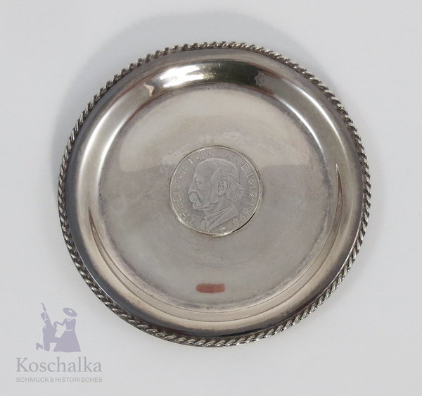 Münzschale Theodor Fontane 1819 - 1898, 5 DM, 925 Silber