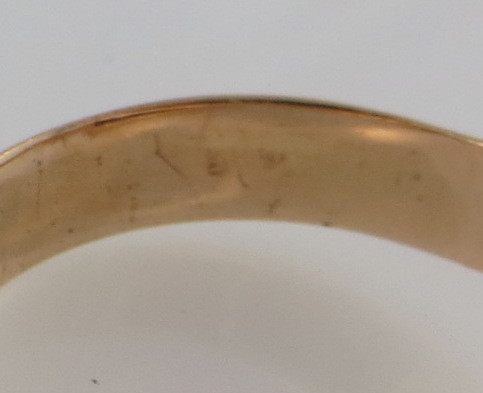 Vintage 585er Rotgold Granat Siegel Ring, Gr. 58, Handarbeit um 1970