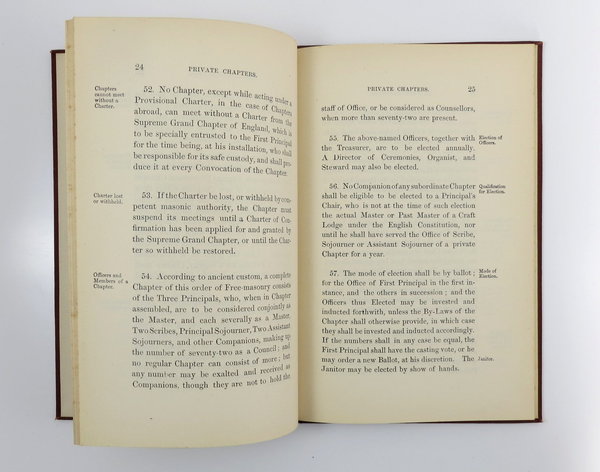 Freimaurer Buch "Royal Arch Regulations" von 1886