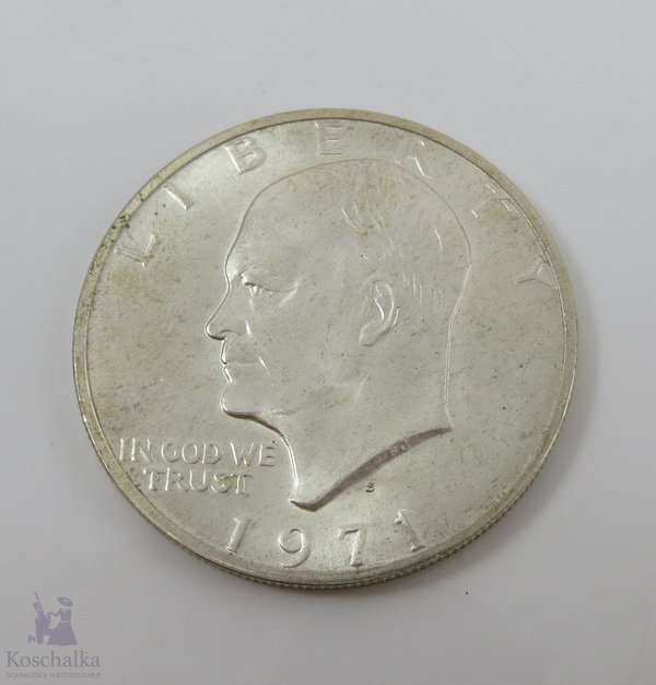 USA, 1 Dollar - Eisenhoren Silberdollar, 1971, Erh. stgl.