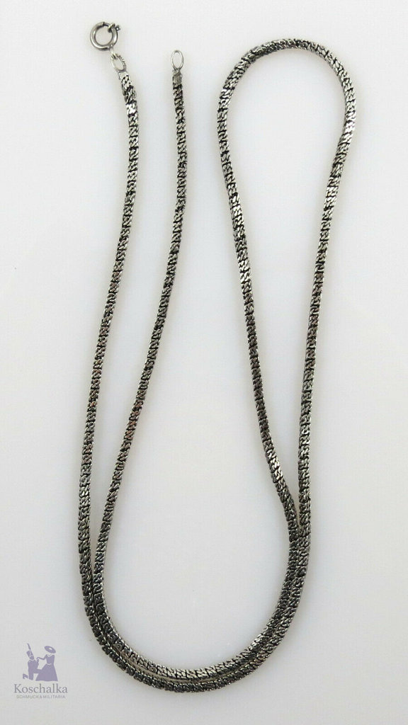 835er Silber Kette massive Königskette, 80 cm Länge, Handarbeit um 1980