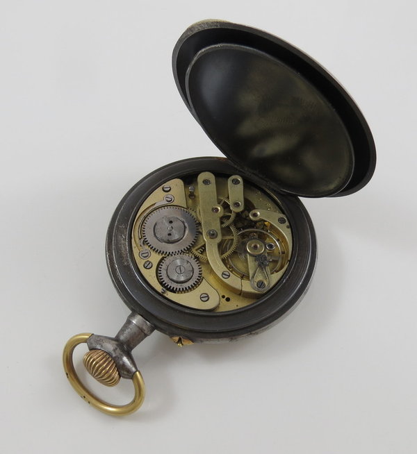 Antike Taschenuhr / Dienst - Militäruhr, CHRONOMETRE - Anti Magnetique, 70 mm, 1. Weltkrieg, Origina