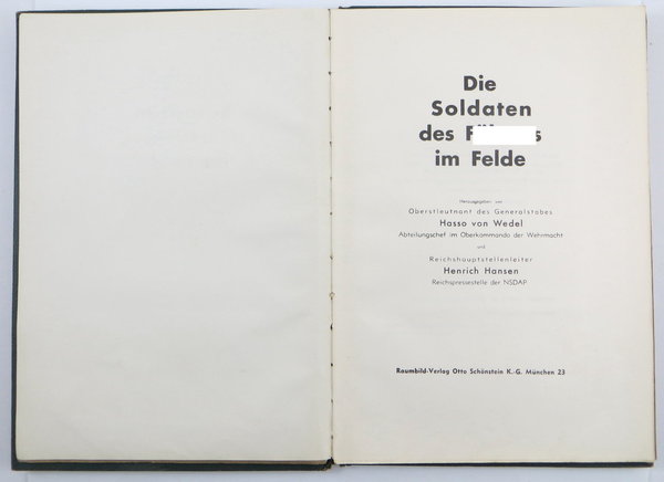 Raumbilderalbum "Die Soldaten des Führes im Felde", III. Reich, Original