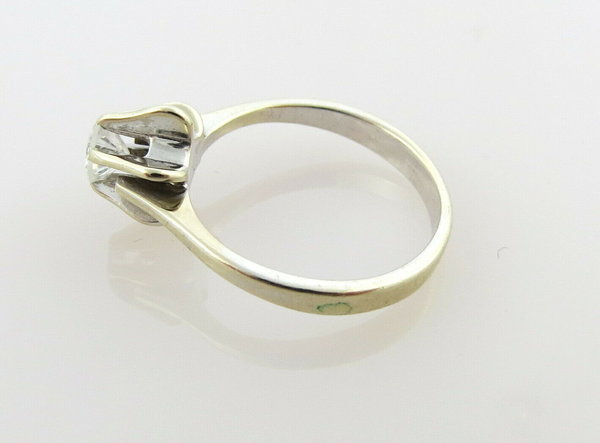 585er Weißgold Ring Solitär Brillant ca. 0,33 ct in weiß, Gr. 51