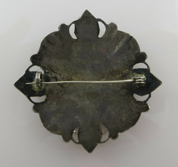 Antike 800er Silber Brosche mit arabischen Schriftzeichen, um 1920/30