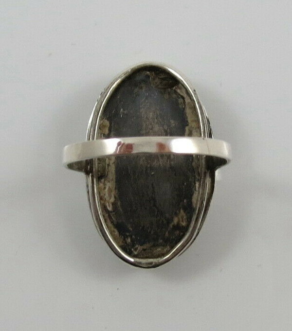 Antiker 800er Silber Ring mit Bernstein Butterscotch, Gr. ca. 61, um 1930