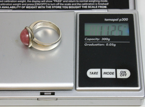 925er Silber Ring, Anhänger und Kette mit Rosenquarz, Ring Gr. 58,5