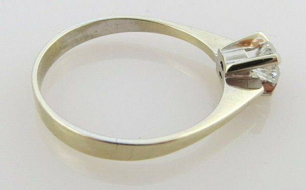 585er Weißgold Ring Solitär Brillant ca. 0,50 ct in weiß, Gr. 64