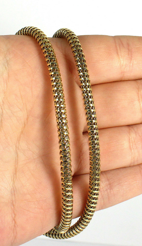 Vintage, vergoldete 925er Sterling Silber Schlangekette, 45 cm Länge