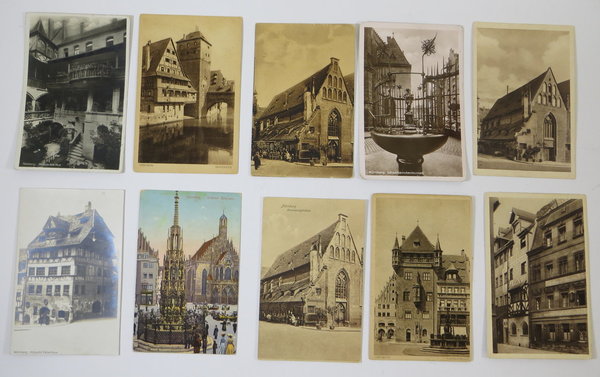 AK / Postkarten, Nürnberg, Konvolut mit 36 historischen Postkarten