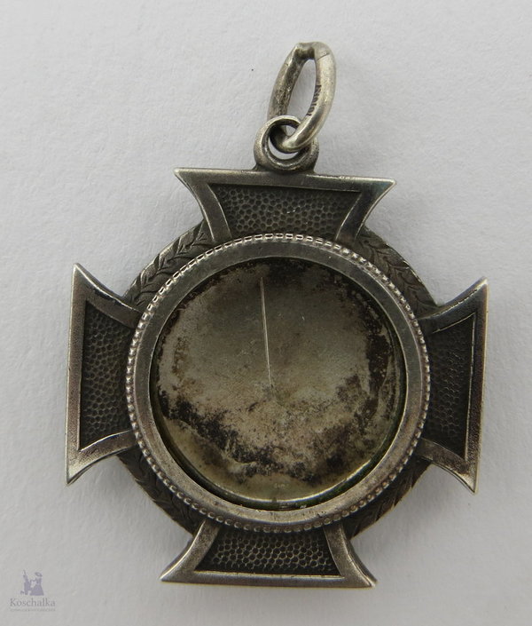 Antiker Eisernes Kreuz Anhänger, Foto Medallion Anhänger, 800er Silber, um 1933-45, Original