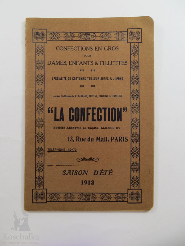 Französischer Mode-Katalog, La Confection Paris, 20 Seiten, 1912, Original