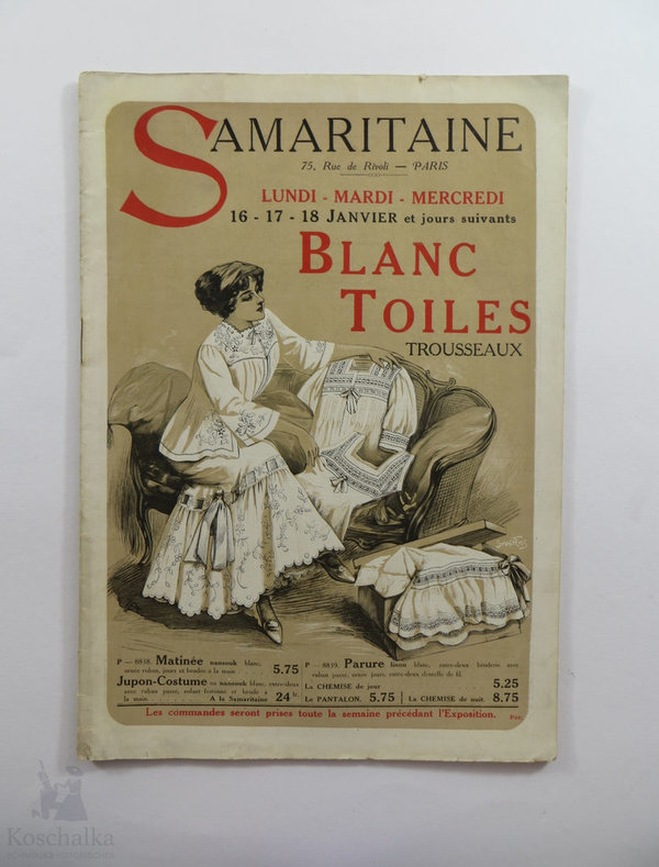 Französischer Mode- und Haushalt-Katalog, Samaritaine Paris, 44 Seiten, um 1910, Original