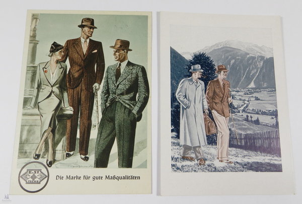 AK/Postkarte, zwei Werbepostkarten  E.u.St. Tuche, Original