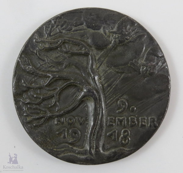"9. November 1918" Satirische Medaille, Nachguss / Replikation von Karl Goetz