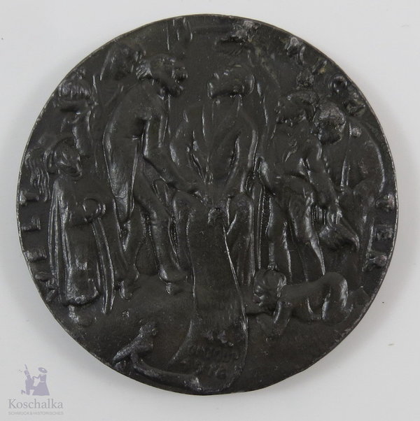 Oktober 1918 Satirische Medaille, Nachguss / Replikation der Medaille von Karl Goetz