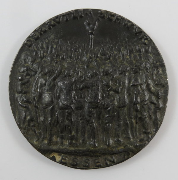 "Ostern an der RUHR" 1923, satirische Medaille, Nachguss / Replikation der Medaille von Karl Goetz