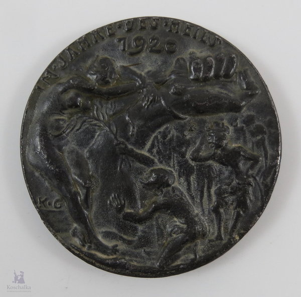 Medaille "Der Gessler Hut in der Pfalz 1920, Nachguss / Replikation der Medaille von Karl Goetz
