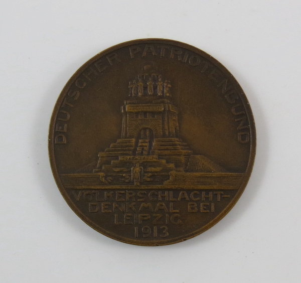 Medaille Deutscher Patriotenbund - Völkerschlacht Denkmal bei Leipzig 1913, Original