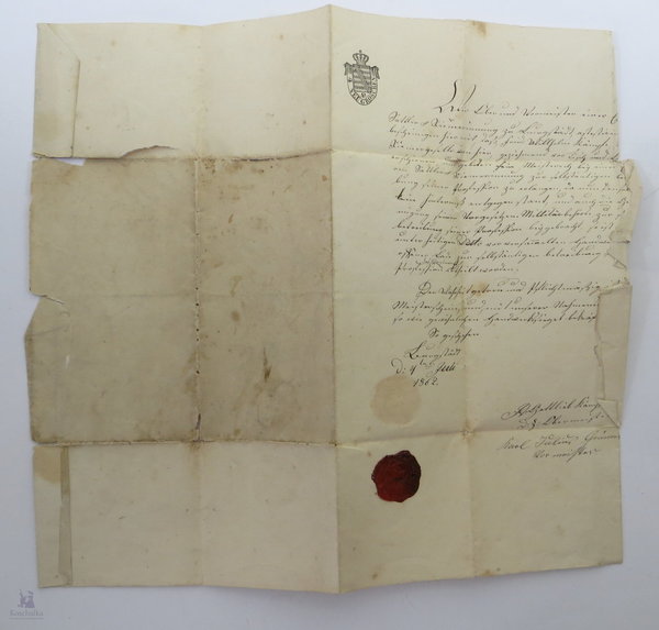 Antiker Brief mit 4 Neuen Groschen-Stempelmarke von 1862, Original