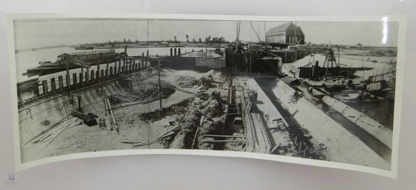 Foto, Bremen, Wiederaufbau nach dem 2. WK, Bauarbeiten an der Weser, 1949, Original