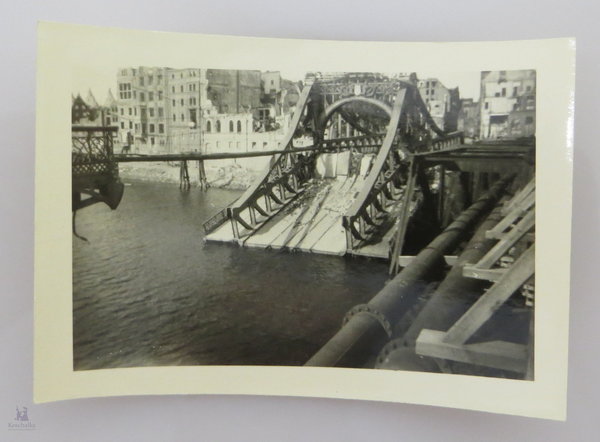 Foto, Bremen, Wiederaufbau nach dem 2. WK, zerstörte Kaisenbrücke, 1947, Original