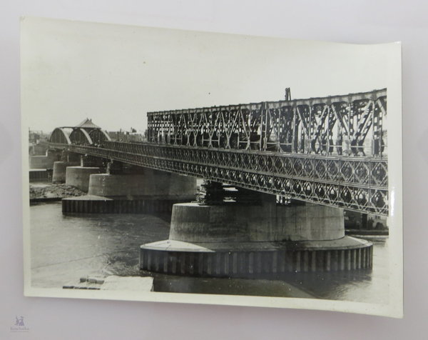 Foto, Bremen, Wiederaufbau nach dem 2. WK, neue Eisenbahnbrücke, 1949, Original