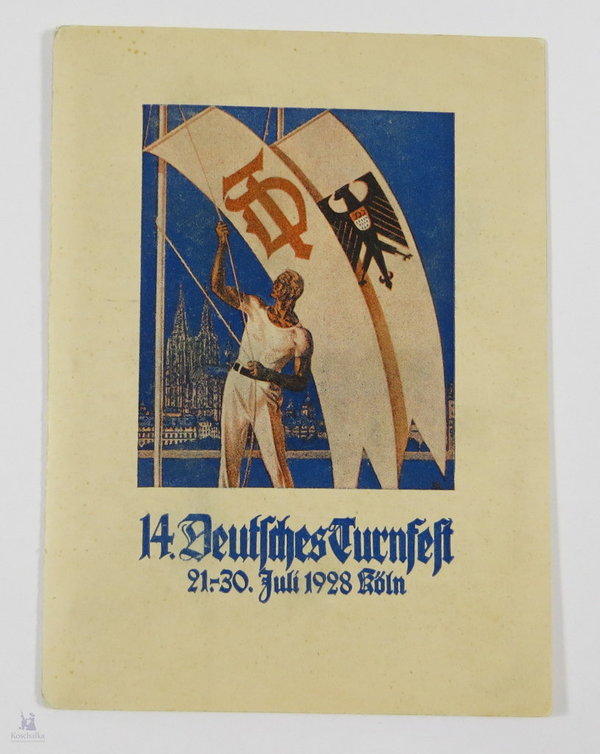 Zur Erinnerung an die Teilnahme am 14. Deutschen Turnfest Köln a. Rhein, 21. bis 30.7.1928, Original
