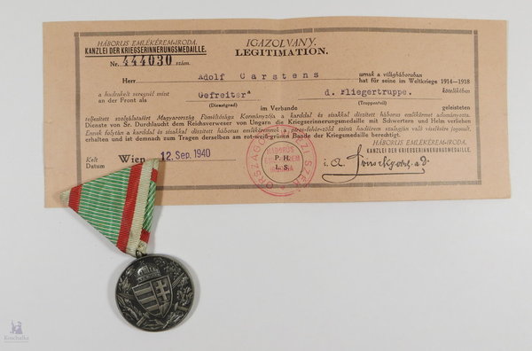 Österreich / Ungarn, Orden "PRO DEO ET PATRIA" 1914-1918 mt Urkunde, 1. WK, Original