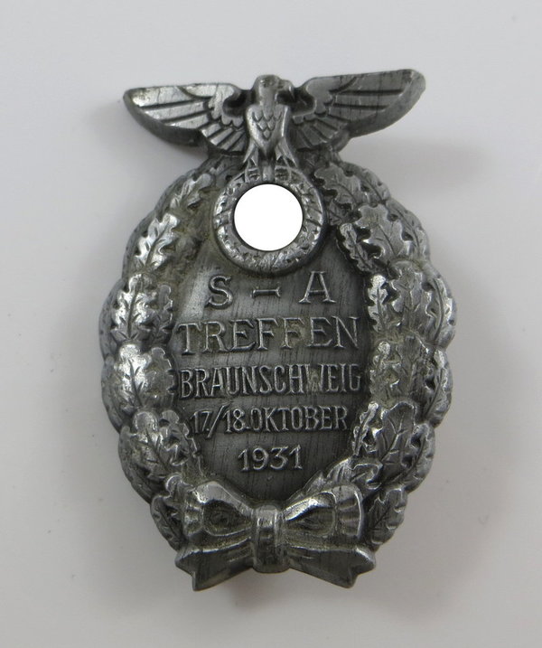 Abzeichen vom SA TREFFEN Braunschweig, 17./18. Oktober 1931, Zink, Original