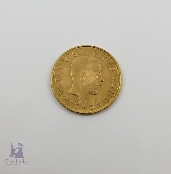 Schweden, 5 Kronor 1920 Goldmünze, Gustaf V Sveriges Konung