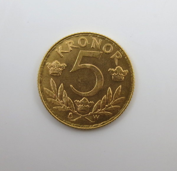 Schweden, 5 Kronor 1920 Goldmünze, Gustaf V Sveriges Konung