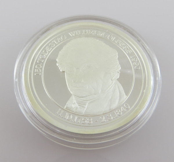Medaille zum 150. Todestag Wilhelm Olbers, Silber, 1990, Original