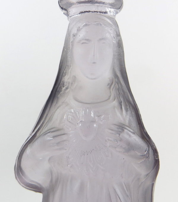 Antiker Maria/Heilige Madonna Kerzenleuchter aus Glas