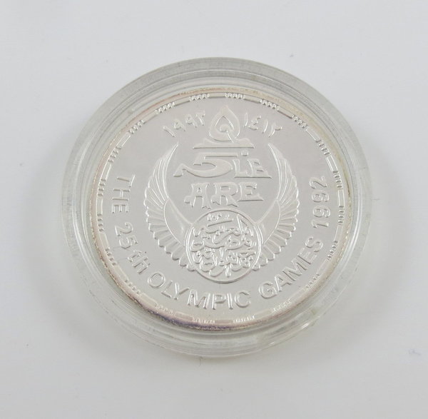 Ägypten, 5 Pfund Silbermünze, 1992 P.P. , 25th Olympic Games