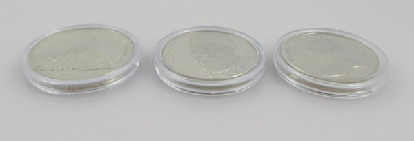 UdSSR Sowjetunion, Konvolut aus drei Gedenkmünzen, 2 x 1 Rubel und 1 x 3 Rubel
