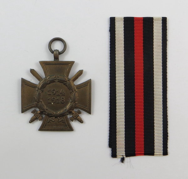 Ehrenkreuz für Kriegsteilnehmer 1914/18 mit Ehrenschreiben, Original
