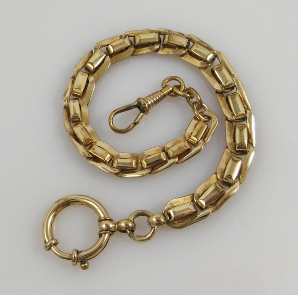 Antike Taschenuhrkette, Schuppenkette, aus Amerika Gold Double, um 1920/30